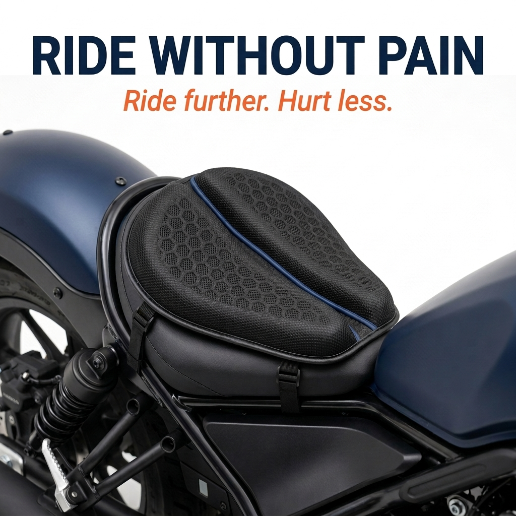 Sentia Motorista | Cojín de Gel para Conductor de Moto · Viajes Largos Sin Dolor - imagen 1