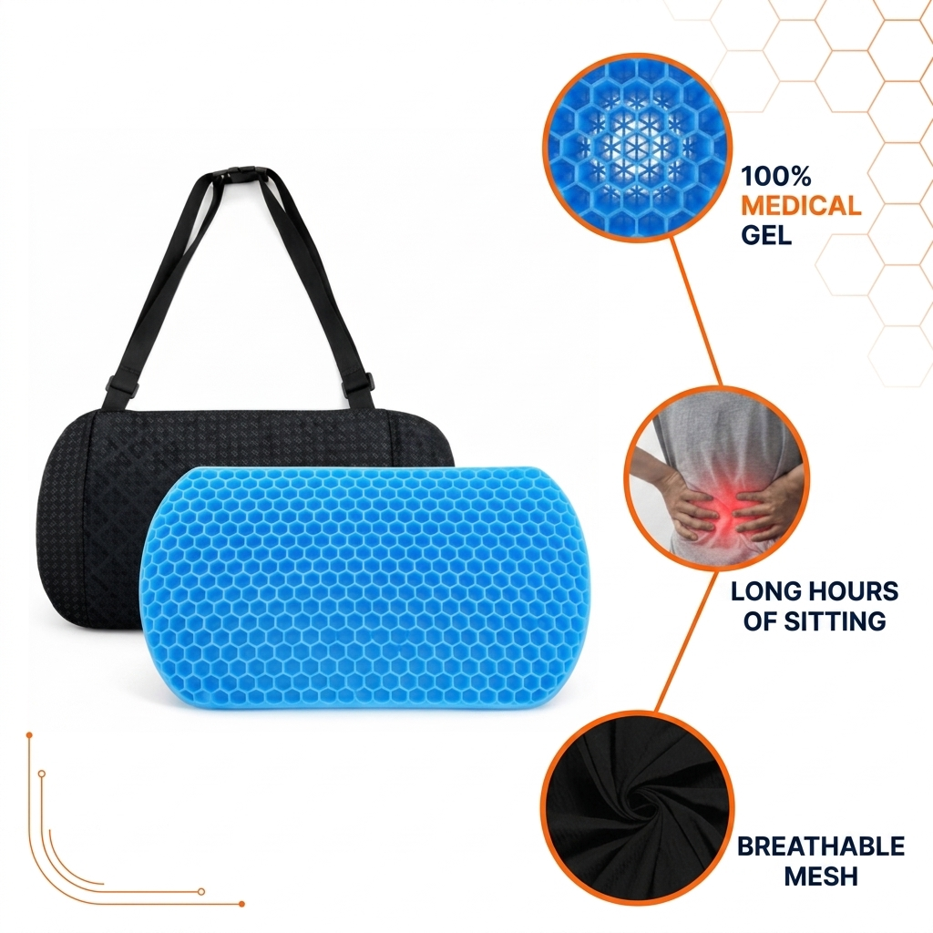 Sentia Lumbar | Soporte de Gel para Espalda Baja · Oficina, Coche y Silla de Ruedas - imagen 3