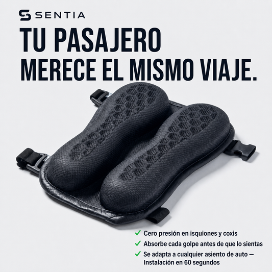 Sentia Pasajero | Cojín de Gel para Acompañante de Moto · Confort en Cada Viaje