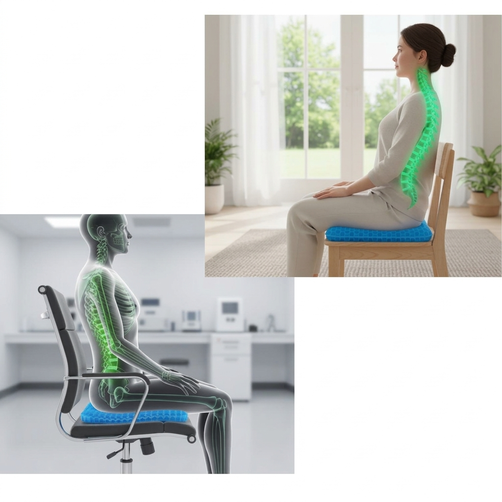 Comparativa anatomica columna alineada con cojin GelCell