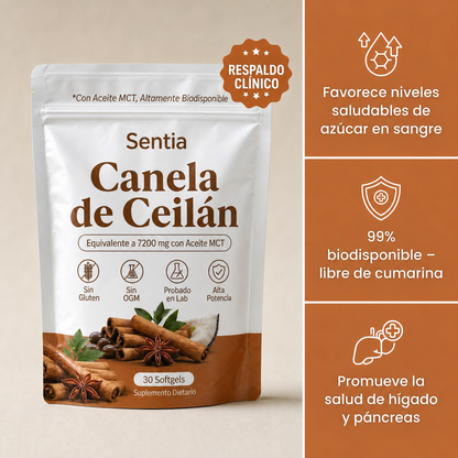 Canela de Ceilán Sentia con respaldo clínico