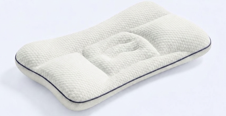 Almohada postural infantil Sentia Kids en espuma de memoria, con canal central y soportes laterales
