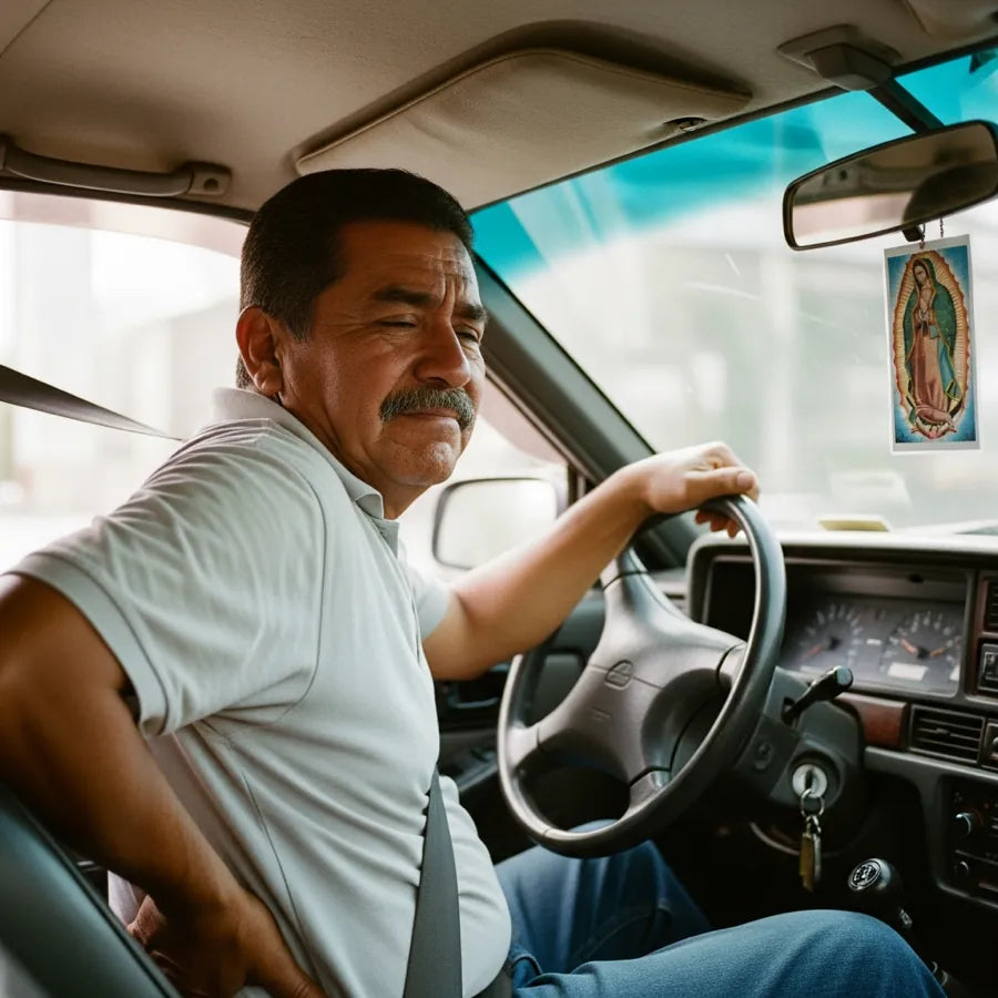 Taxista en su unidad