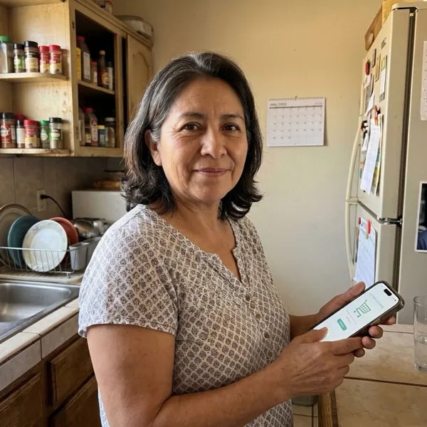 La esposa de un chofer en su cocina